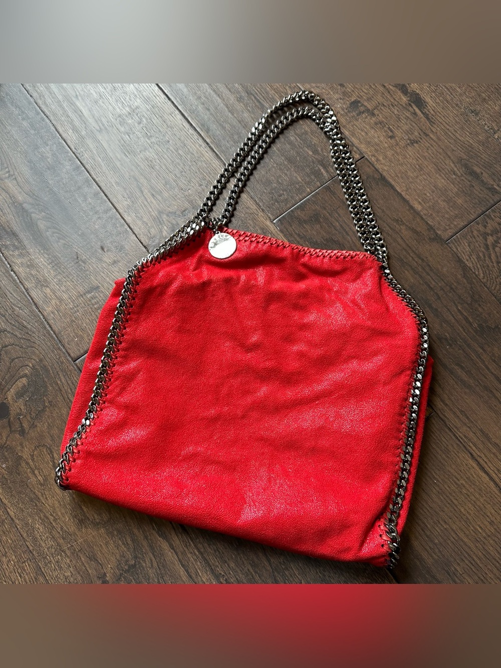 STELLA MCCARTNEY Red Shaggy Dear Faux Leather Falabella Bag